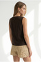Women's Bitter Brown Square Collar Embroidered Linen Blouse Blz-19003411 - 6