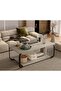 -Long Coffee Table, 2 Tier End Table, Modern Central Table with Storage Shelf, Furniture Table, Sofa Table Desk, Coffee Table for Home Living Room, Office, Reception Room (100*48cm)