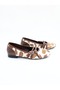 Women's Genuine Leather Ballerinas Brown White Leopard - 2