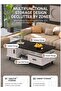 Multifunctional Modern Living Room Coffee Table With 4mm Toughened thick Glass Top 100cm - 2
