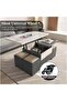 Lift-Top Coffee Table with 4 Stools, Modern Space Saving Center Table, Multi-Functional Adjustable Coffee Table with Hidden Storage Compartment - 4