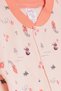 Baby Girl Booties Jumpsuit Forest Themed Girl Patterned 0-3 Months-6 Months, Salmon - 3