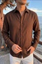 Jora Premium 100% Cotton Linen Regular Fit Brown Men's Shirt - 2