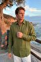 Jora Premium 100% Cotton Linen Regular Fit Green Men's Shirt - 2