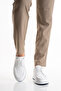 Men's Genuine Leather Casual Shoes White Modern Casual Thick Sole Lace-Up Bologna - 4