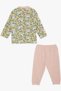 4 Months-1 Year Old Baby Girl Yellow Floral Print Pajamas Set - 2