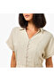 A-line Midi Linen Blend Shirt Dress with Cinched Waist - 3