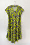 Pistachio Green V-Neck Short Sleeve Patterned Casual Viscose Woven Dress 113 64 - 2