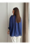 Navy Blue Off-Shoulder Oversize Shirt - 4612 - 3