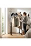 Double Pole Telescopic Clothes Hanger Rack – Black Adjustable Clothing Rack, Space Saving Garment Organizer for Bedroom, Laundry Room & Wardrobe