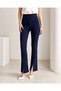 Scuba Fabric Knitted Women's Trousers with Slits at the Legs