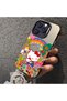 iPhone 17 Compatible Silicone Edge Hard Back Case Couple Phone Case with Kitty Pattern - 4