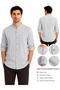 100% Cotton Crinkle Turn-Down Collar Sports Shirt - 3
