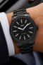 Men's Black Metal Cord Black Dial Wrist Watch 2 Year Warranty - 2