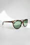 Cat Buckle Model New Season Light Frame Uv Protected Women's Sunglasses Leopard Frame Green Glass - 5
