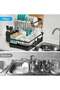 Countertop Dish Rack with Drainer and Cutlery Organizer for Kitchen Storage Black - 4