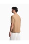 Men's Regular Cut Cotton Jacquard Jersey Fabric Short Sleeve Beige T-Shirt - 5