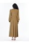 Knot Detailed Modal Dress Dark Olive - 5
