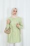 Baby Collar Lace Detailed Lace-Up Tunic Hnt2133 Oil Green - 7