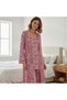 Women's Clothing Dusty Rose Color Printed Nightgown and Robe 3-Piece Set Bb2674