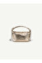 Gold Shk333 Metal Chain, Zipper, Chain Strap, Mini Handbag, Arm and Shoulder Bag - 3