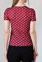 Women's Micro Digital Gathered Detailed Asymmetrical Collar Blouse - 8
