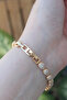 Vip Series Brass Zircon Stone Gold Color Drop Model Bracelet - 2
