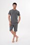 Men's Plaid Three-Piece 3-Piece Large Size Shorts+ Short Sleeve Pajama Set 100% Cotton - 3