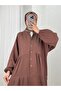 Nurperi Muslin Casual 6-Button Dress-Na2416 Milk Coffee - 2