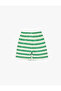 Cotton Lace-Up Waist Striped Shorts - 5