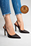 Genuine Leather Brown Leather Pointed Toe Blunt Sole Stiletto High Heel Shoes Vardola - 6