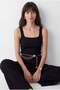 Women's Square Neck Ribbed Strap Tank Top - 2