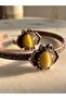 Authentic Flower Motif Copper Body Adjustable Bracelet and Ring Set with Serpentine Natural Stone - 2