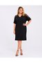 Women's Plus Size Black, Shoulder Lace Detailed, Pocketed Viscose Dress 65N39589 - 6