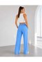 Women's High Waist Drawstring Tied Lightweight Textured Loose Trousers - 2