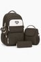 4-Piece Satin Fabric Unisex Waterproof Primary School Bag Set with Lunch Bag, Pen Holder and Accessory Bag