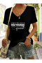 Women's Mix Printed V-Neck Sleeved Regular Fit Comfortable T-Shirt