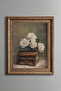 White Roses on Books – Vintage Patterned Painting – Thick Model