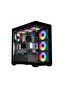 SAMA SV01BK أسود، B750BK 750 واط، 80+ برونزي، PCIE 5.1، ATX3.1، لوحة زجاجية مقسّاة، تصميم بانورامي