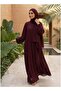 Prayer Dress for Women One-Piece Burgundy | Islamic Modest Prayer Outfit with Long Sleeves & Attached Hijab | Soft Cotton Jilbab Abaya for Salah, Namaz, Umrah, Hajj & Ramadan - 3