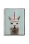 Alpaca Unicorn Kids Wall Art | Portrait Framed Canvas Print | Luxury Modern Decor for Kids Room - 2