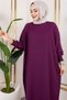 Batwing Sleeve Wrap Dress Mürdüm - 2