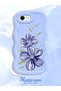 iPhone 8 Compatible Case Camera Protector Blue Silicone Couple Phone Case Floral Pattern - 2