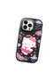 iPhone 14 Pro Compatible Case with Camera Protector Black Silicone Couple Phone Case with Kitty Pattern - 3