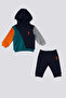 BASE. Polo Assn Navy Blue Hooded Baby 2 Piece Set