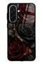Samsung A37 Obsidian Crimson Rose Design Glossy Phone Case