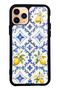 iPhone 11 Pro Glossy Phone Case with Sapphire Lemon Tiles Design