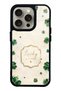 iPhone 15 Pro Ivory Lucky Clover Design Glossy Phone Case