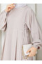 Pleated Strawberry Fabric Dress with Side Tie Detail - 6