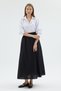 Women's Voile Fabric Crinkled Long Lined Crush Skirt with Pockets